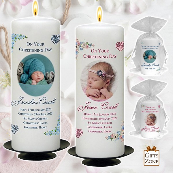 Bespoke customised Christening Candles