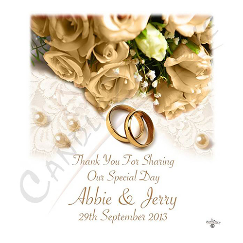 Customised Thank you Wedding Favour - Pearl
