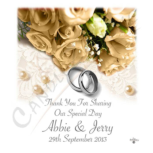 Customised Thank you Wedding Favour - Pearl