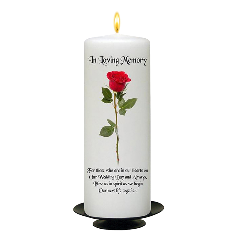 Customised Wedding Remembrance Candle - Wedding Single Rose