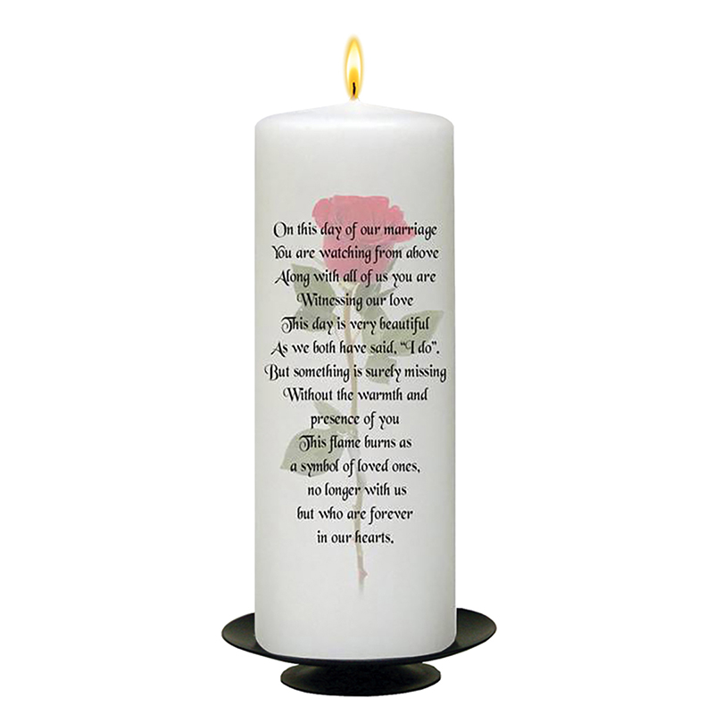 Customised Wedding Remembrance Candle - Wedding Single Rose