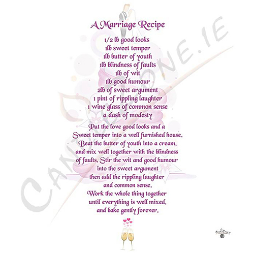 Wedding Candle Gift - Wedding Recipe Purple Ribbon Cake