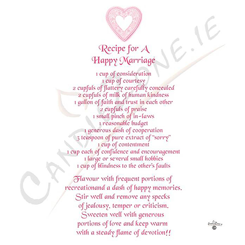 Wedding Candle Gift - Wedding Recipe Pink Heart & Cake