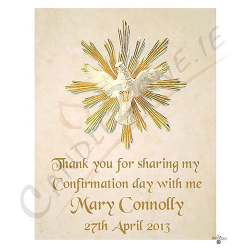 Gold Dove Confirmation Favour Candle