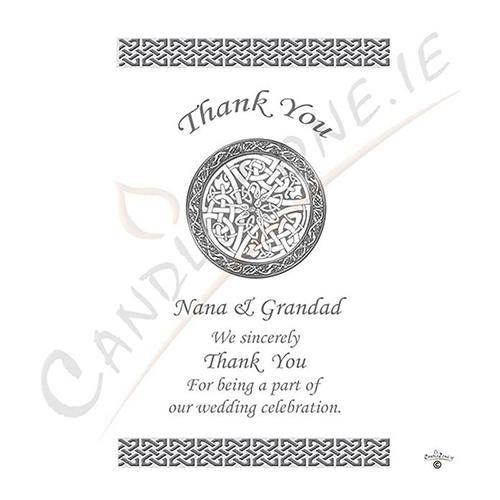 Customised Wedding Thank you Candle Gift - Silver Claddagh Wedding Thank You Candle