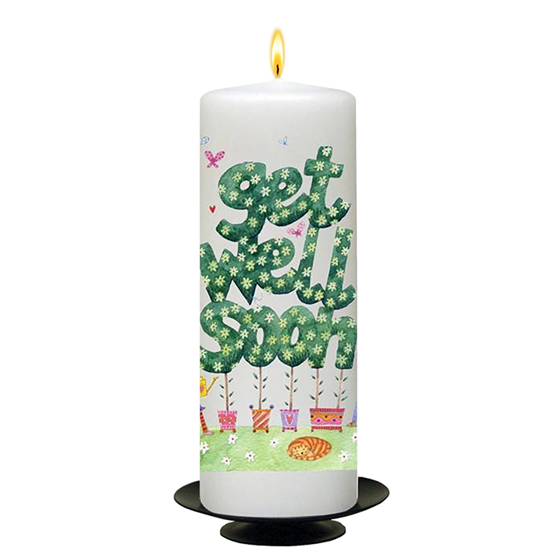 Customised Get Well Soon Candle Gift - Flower Garden