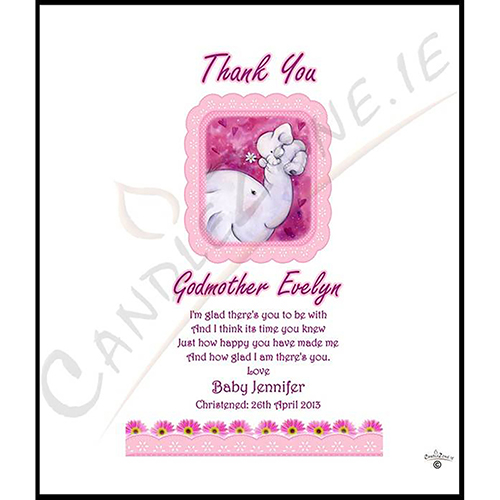 Customised Godmother Candle Gift - Elephant
