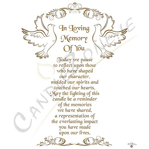 Customised Wedding Remembrance Candle - Doves