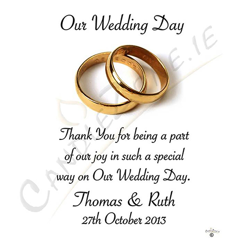 Customised Wedding Candles - Gold Elegant Rings on White Candles