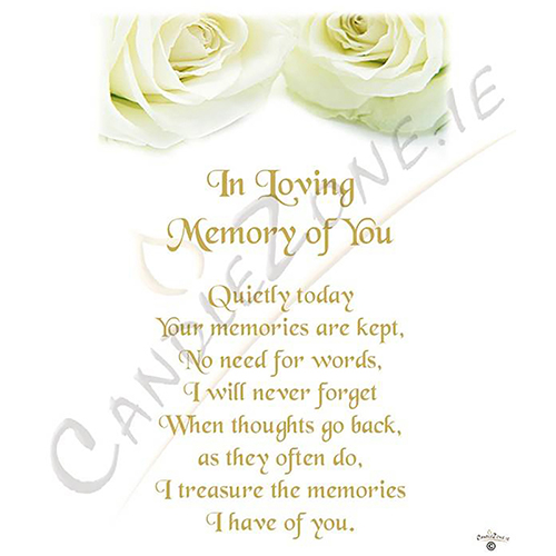 Customised Wedding Remembrance Candle - White Roses