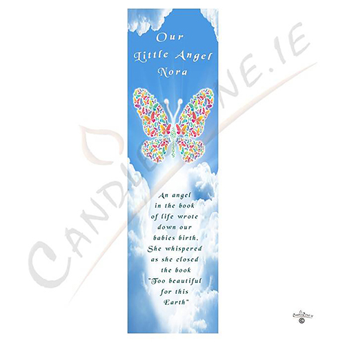 Customised Remembrance Candle - Little Angel Butterfly In Sky