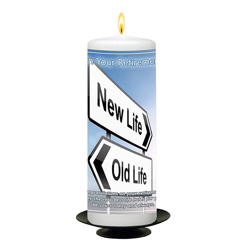 Personalsied Retirement Candle Gift - Life Sign