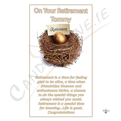 Personalsied Retirement Candle Gift - Nest Egg
