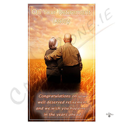Personalsied Retirement Candle Gift - Sunset Couple