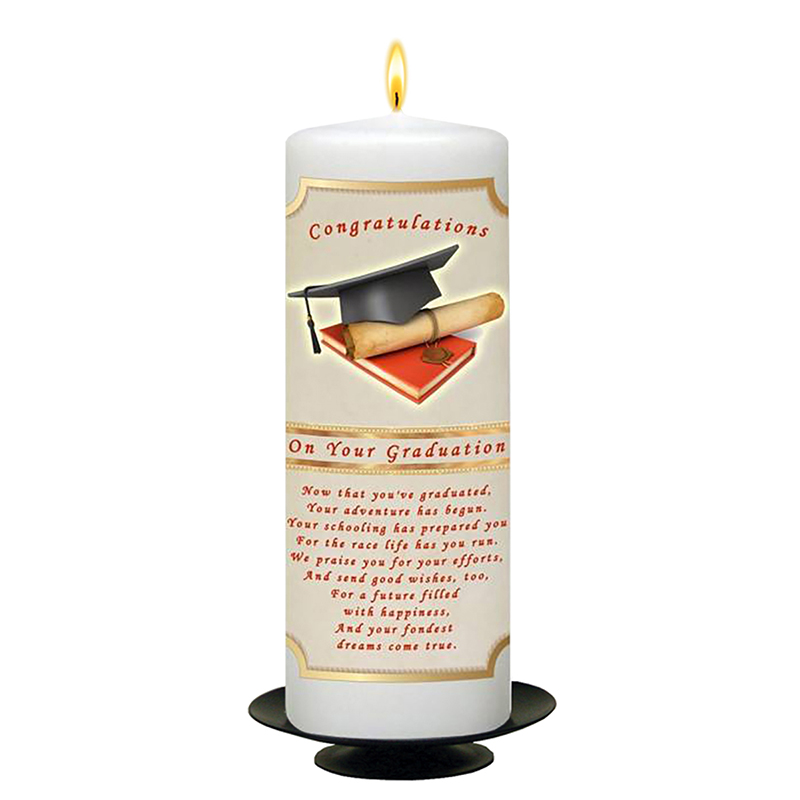 Customised Graduation Candle Gift - Cap Scroll & Book