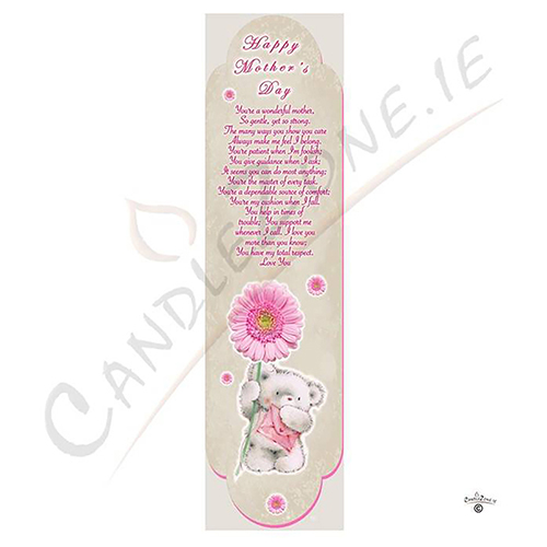 Customised Mothers Day Candle Gift - Teddy & Pink