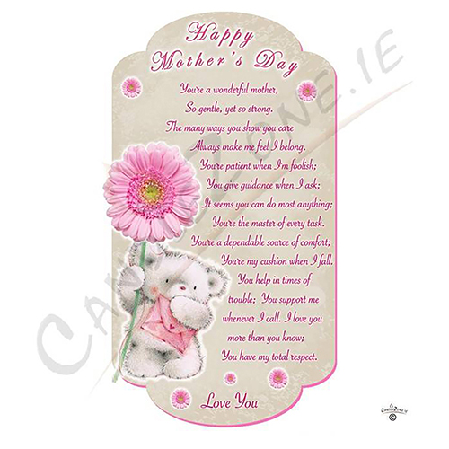Customised Mothers Day Candle Gift - Teddy & Pink