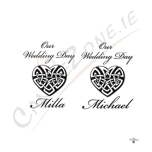 Customised Wedding Candles - Infinity Heart Silver