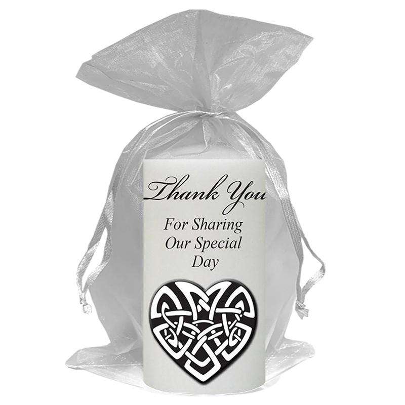 Customised Wedding Candles - Infinity Heart Silver