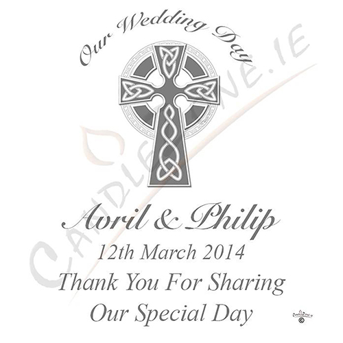 Customised Thank you Wedding Favour - Infinity Cross Silver
