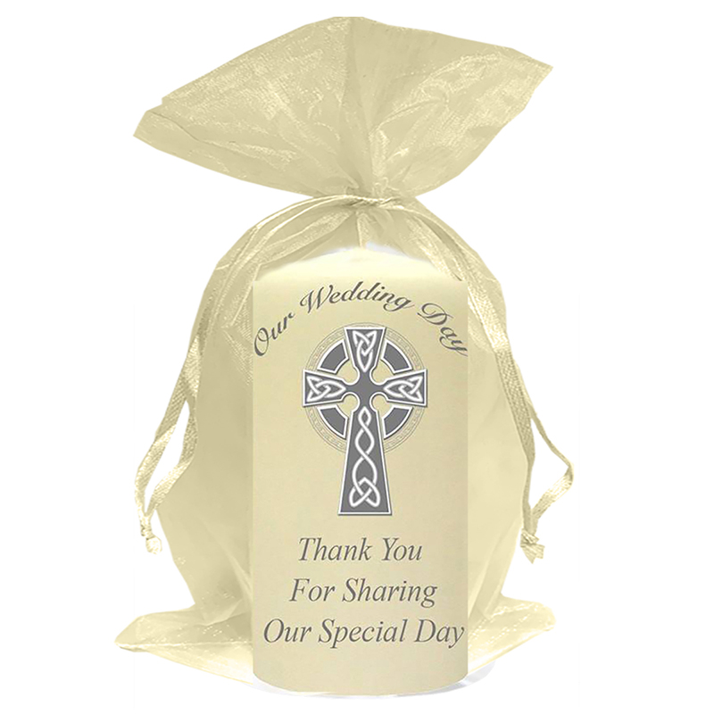 Customised Thank you Wedding Favour - Infinity Cross Silver
