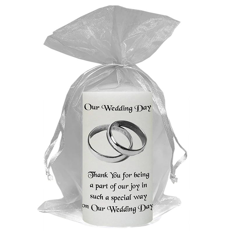 Customised Thank you Wedding Favour - Elegant Sliver Rings Wedding