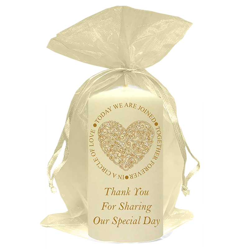Customised Thank you Wedding Favour - Circle of Love Gold