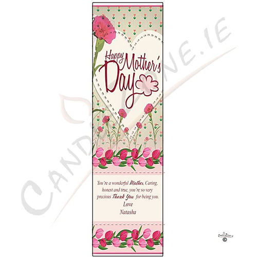 Customised Mothers Day Candle Gift - Pink Tulips