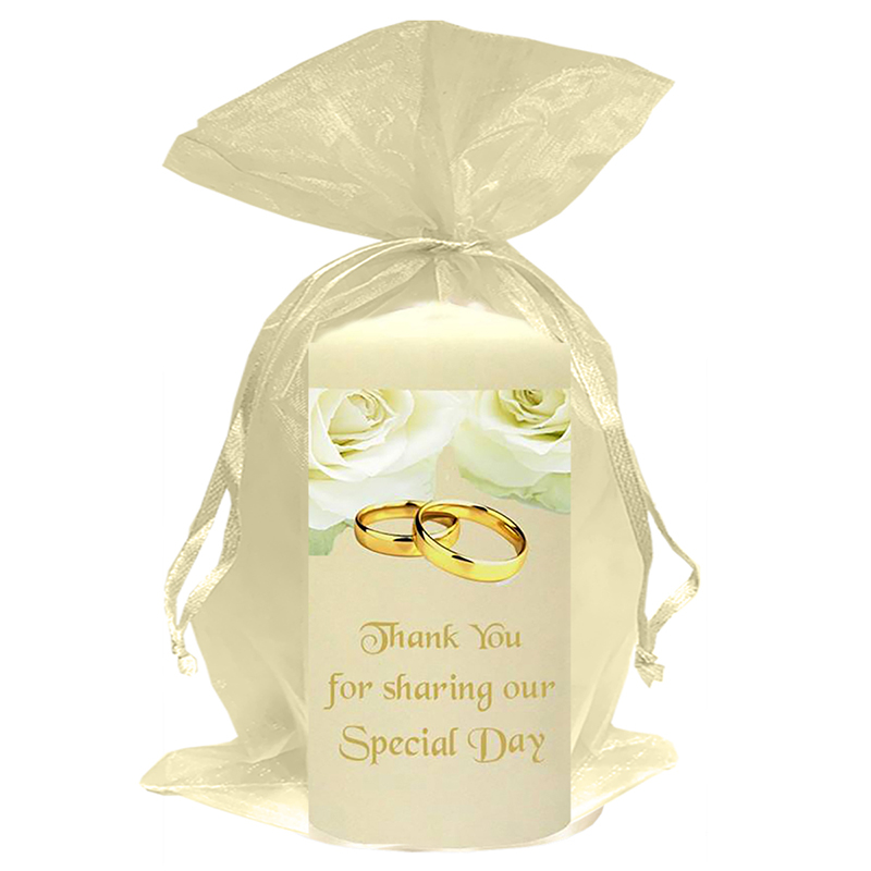 Customised Thank you Wedding Favour - Rose & Gold Rings