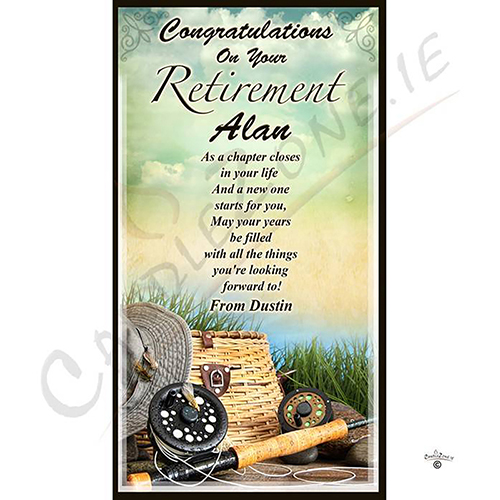 Personalsied Retirement Candle Gift - Fishing Rod & Hat