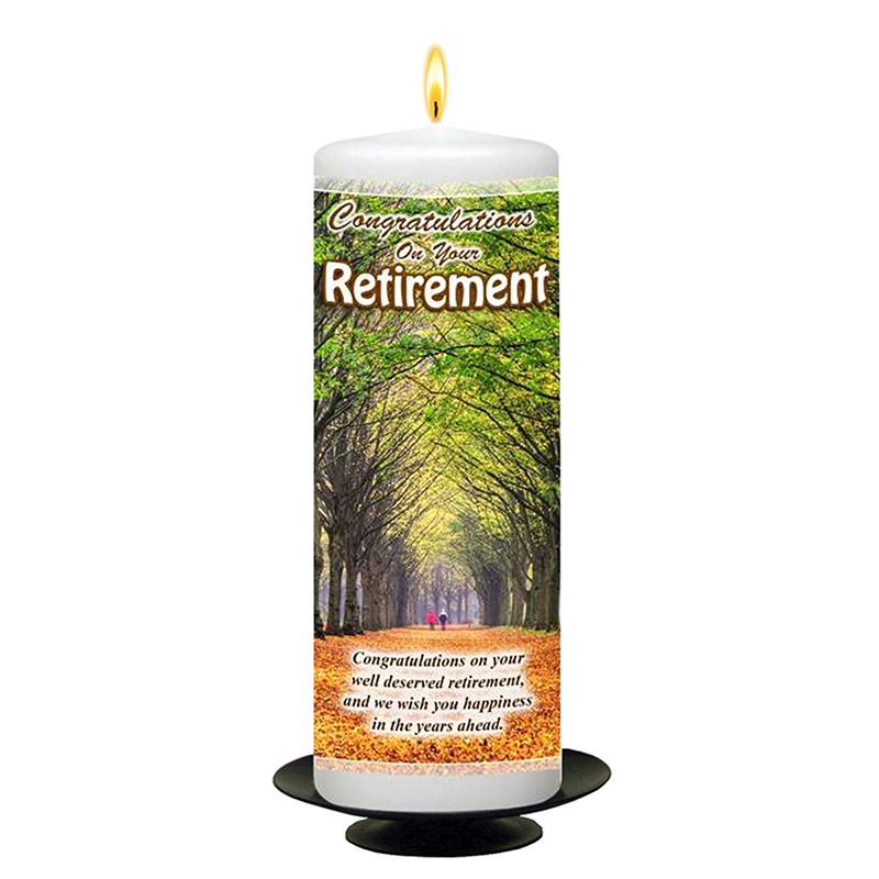 Personalsied Retirement Candle Gift - Forest Walk
