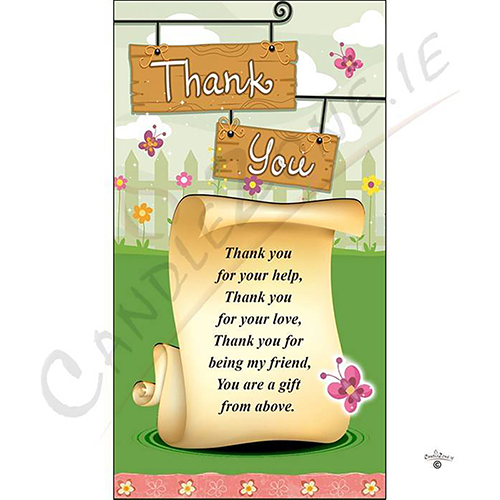 Customised Thank you Candle Gift - Butterfly on Scroll