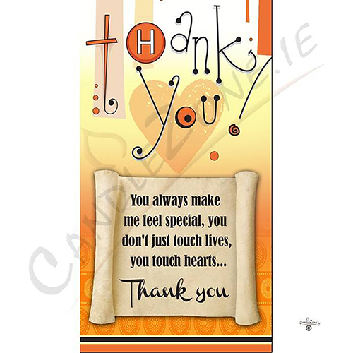 Customised Thank you Candle Gift - Scroll & Orange Heart