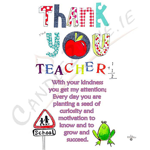 Customised Thank You Teacher Candle Gift - Big Thank You Teacher