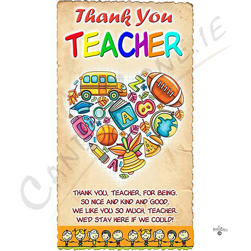 Customised Thank You Teacher Candle Gift - Heart of School