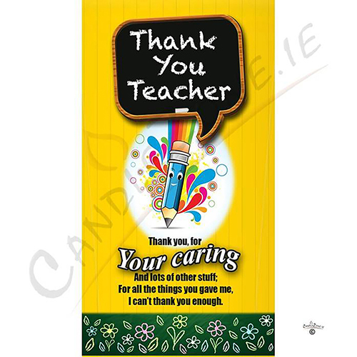 Customised Thank You Teacher Candle Gift - Caring