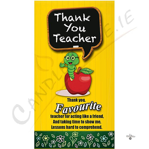 Customised Thank You Teacher Candle Gift - Favourite