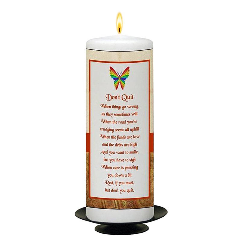 Personalsied Inspirational Candle Gift - Dont Quit