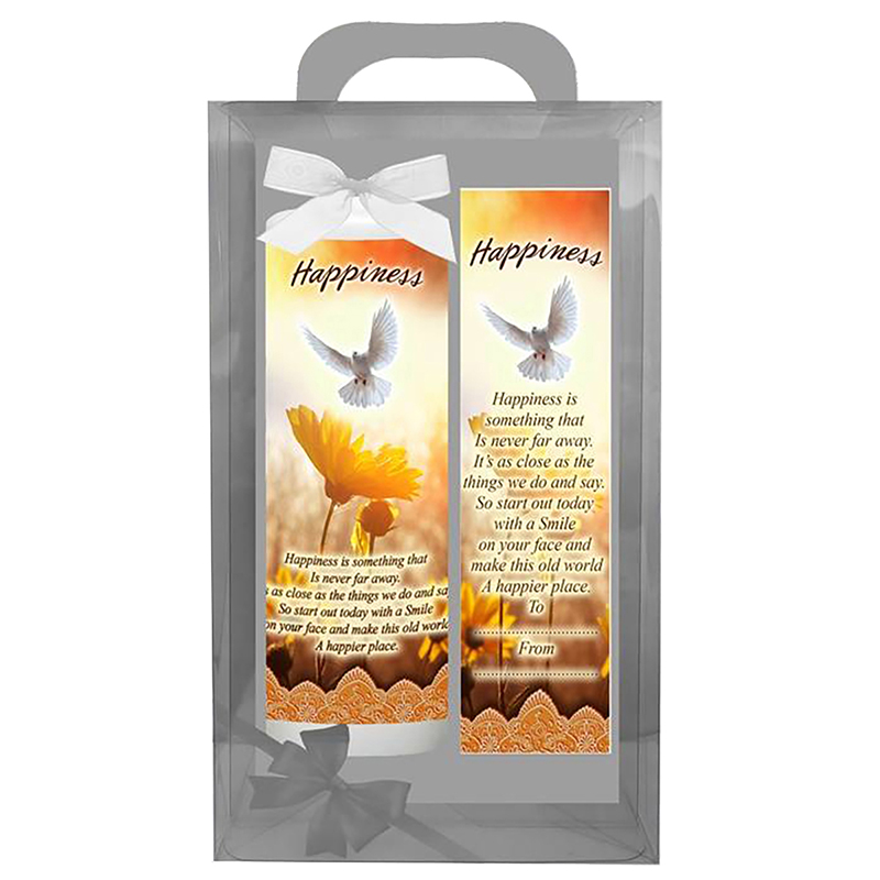 Personalsied Inspirational Candle Gift - Dove Happiness