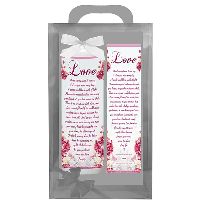 Personalsied Inspirational Candle Gift - Sayings Range Love