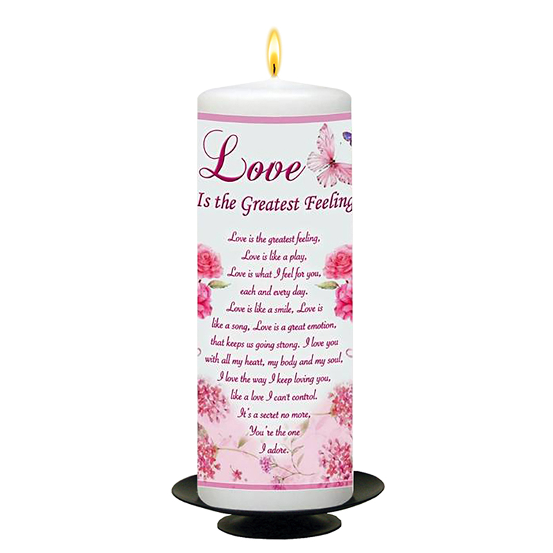 Personalsied Inspirational Candle Gift - Sayings Range Love Is