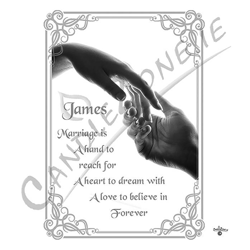 Customised Wedding Candles - Hand to Hand Silver Set (1 x 9 inch & 2 x 6 inch Candles)