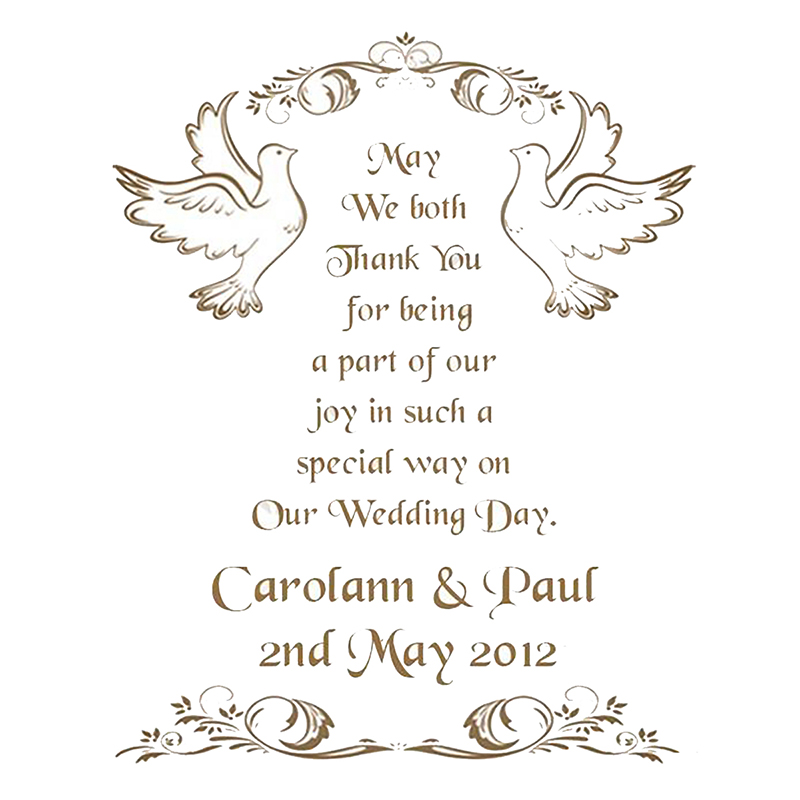 Customised Thank you Wedding Favour - Wedding Wish Gold