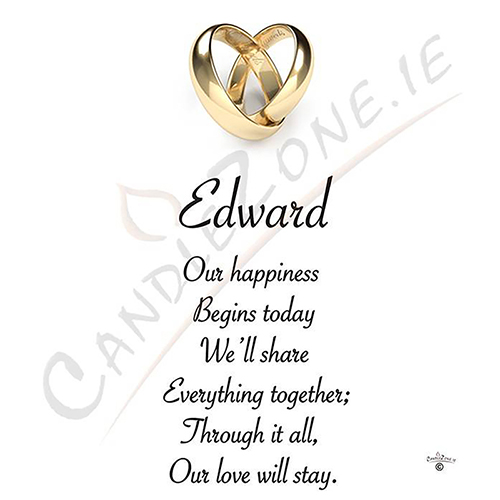 Customised Wedding Candles - Entwined Gold Rings Set (1 x 9 inch & 2 x 6 inch Candles)