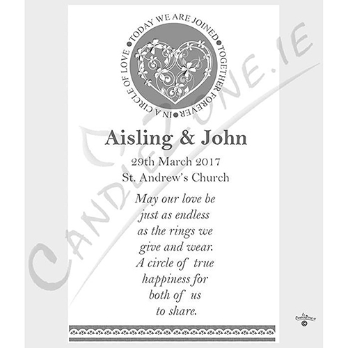 Customised Wedding Candles - Flower Set (1 x 9 inch & 2 x 6 inch Candles)