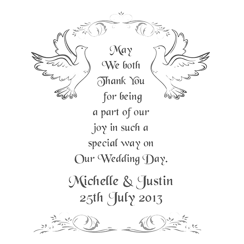 Customised Thank you Wedding Favour - Wedding Wish Sliver