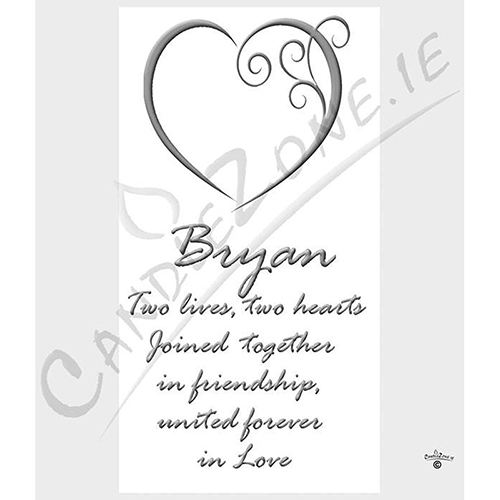 Customised Wedding Candles - Entwined Hearts Silver Set (1 x 9 inch & 2 x 6 inch Candles)
