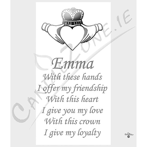 Customised Wedding Candles - Claddagh heart Silver Set (1 x 9 inch & 2 x 6 inch Candles)