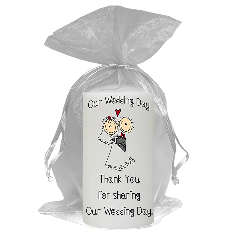 Customised Thank you Wedding Favour - Cartoon Love Silver