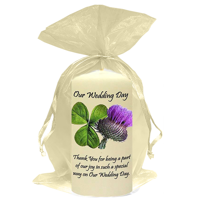 Customised Wedding Candles - Shamrock & Thistle